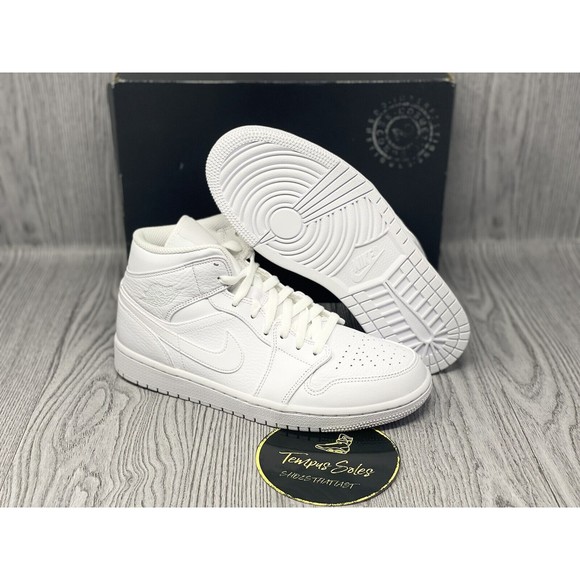 Nike Air Jordan 1 Mid 554724-109 White/Pure Platinum Men\'s B-GRADE Sz 8.5 main image 10